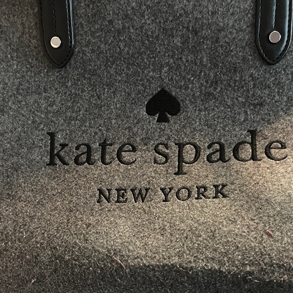 kate spade ella  Charcoal Tote with Black Details